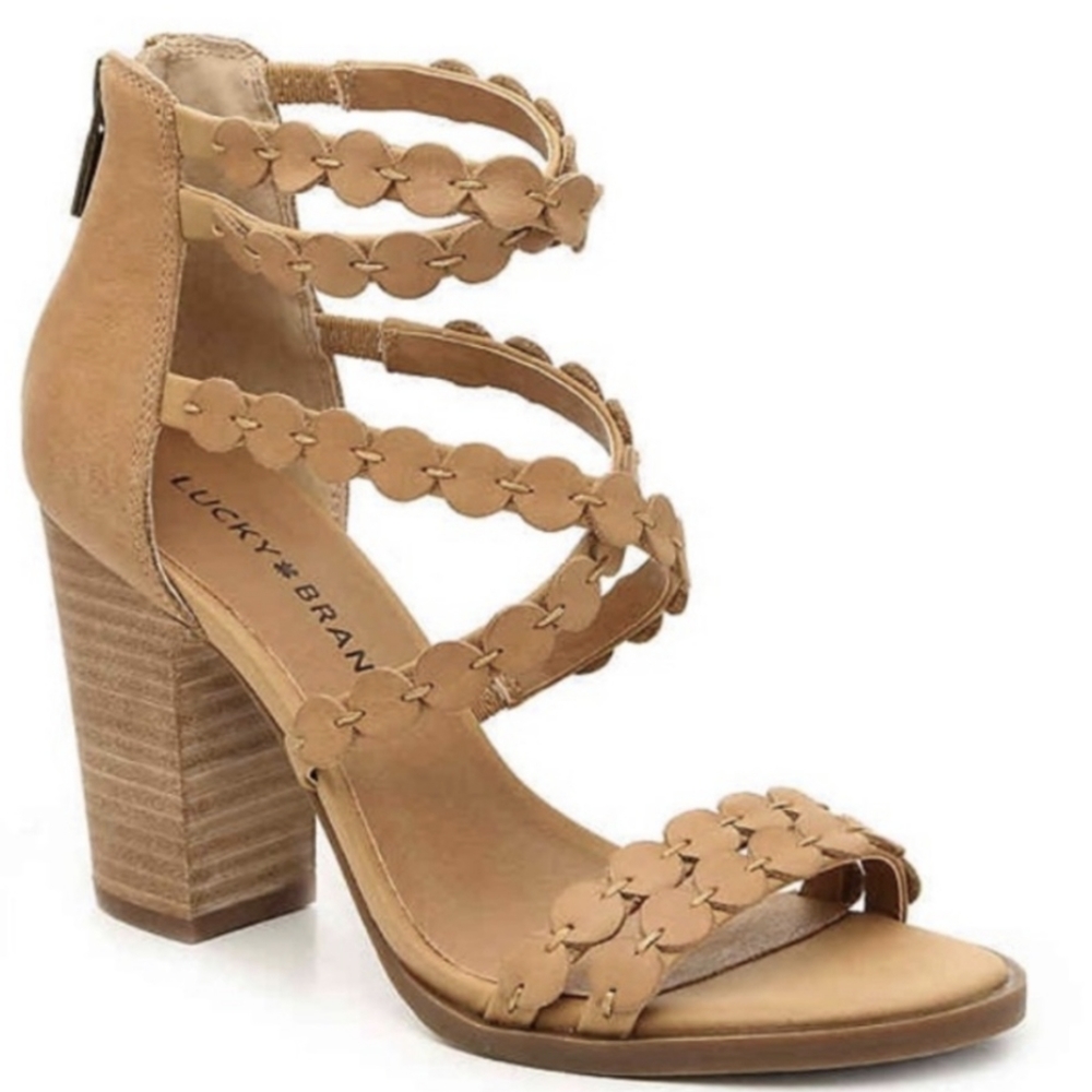 Lucky Brand Lameer Chunky Heeled Sandal. Size 6